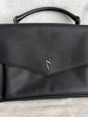 Simply Vera Vera Wang Black Top-Handle Satchel with Silver Logo